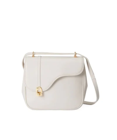 Gucci Equestrian Inspired Shoulder Bag In White