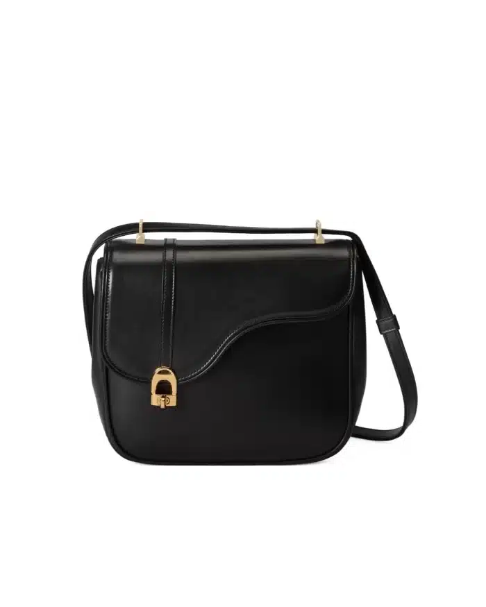 Gucci Equestrian Inspired Shoulder Bag In Black