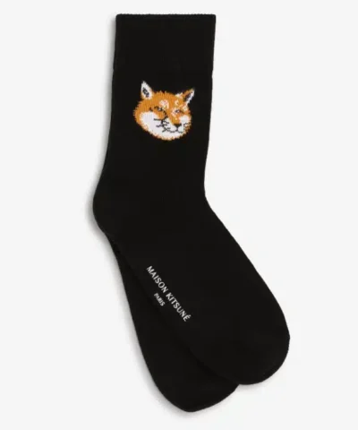 Maison Kitsune Unisex Cotton Fox Head Sock