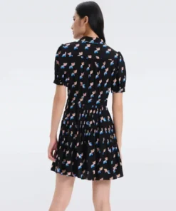 Alternative view of DVF Darius Mini Dress in Twisted Geo Black