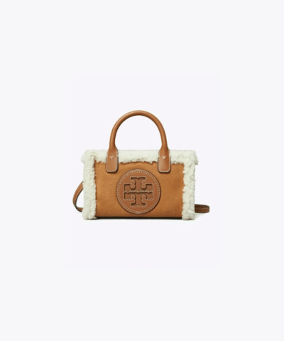 Tory Burch Mini Ella Patent Shearling Tote