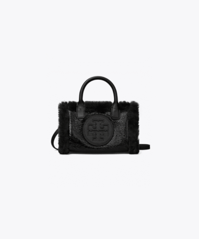 Tory Burch Mini Ella Patent Shearling Tote