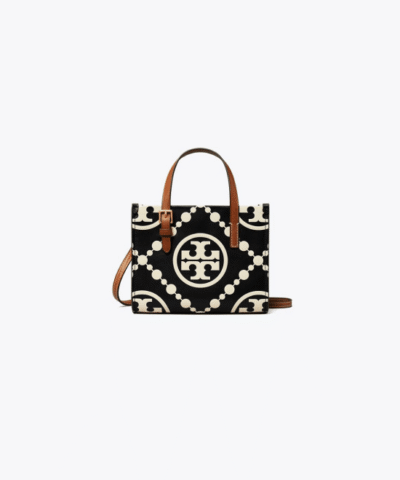 Tory Burch Mini T Monogram Contrast Embossed Square Tote