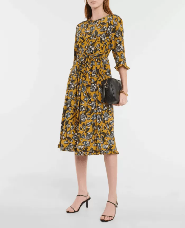 'S MAX MARA Evelin Floral Silk Midi Dress - Image 2