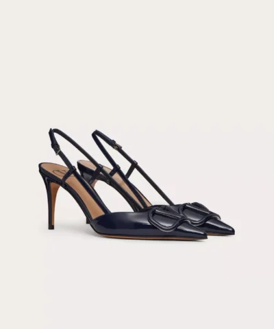 Alternative view of Valentino Garavani VLogo Signature Patent Leather Slingback Pump 80MM