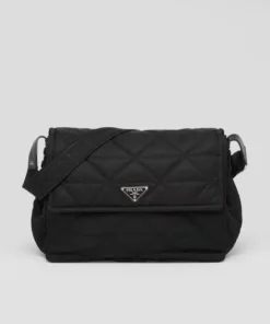 Prada Topstitched Re-Nylon Shoulder Bag