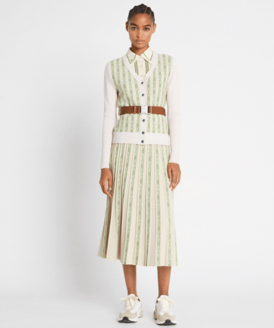 Alternative view of Tory Burch Pleated Jacquard Tech Knit Skirt