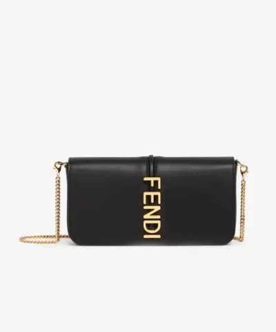 Fendi Fendigraphy Black Wallet On Chain