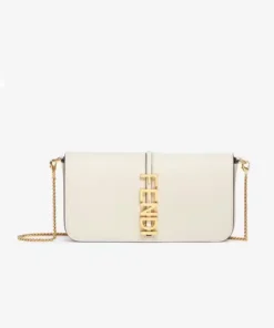 Fendi Fendigraphy White Wallet On Chain