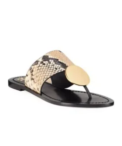 Alternative view of Tory Burch Tory Burch Patos Disk Snake Emboss Leather Thong Sandal