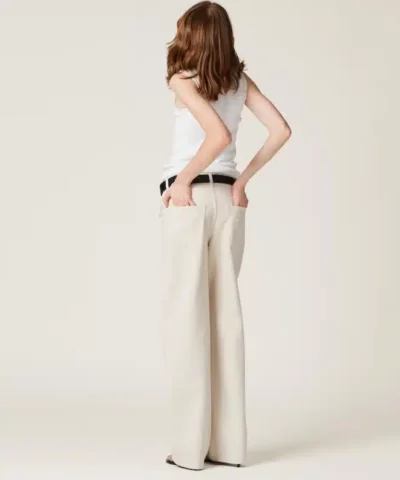 Alternative view of Miu Miu Five-Pocket Ecru Denim Jeans