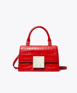 Tory Burch Bon Bon Croc Embossed Mini Top-Handel Bag