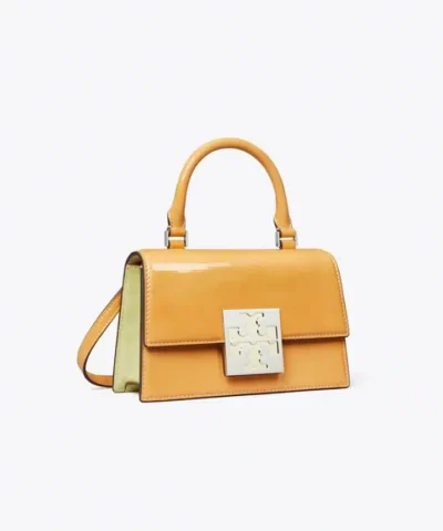 Alternative view of Tory Burch Bon Bon Textured Patent Mini Top-Handel Bag In English Ochre