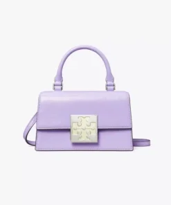 Tory Burch Bon Bon Textured Patent Mini Top-Handel Bag In Mirage