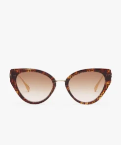 Fendi FF Havana Acetate And Metal Sunglasses