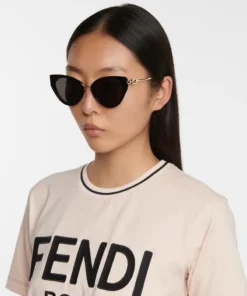 Alternative view of Fendi Black Acetate And Metal Sunglasses