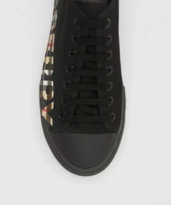 Alternative view of Burberry Vintage Check Logo Print Cotton Gabardine Sneakers