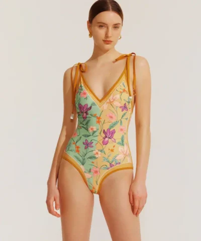 Visual Mood Kristina Reversible Tie-Shoulder One Piece Swimsuit