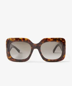 Jimmy Choo Gayas Brown Havana Square Frame Sunglasses