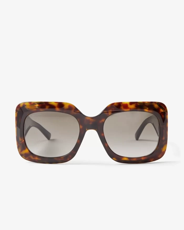 Jimmy Choo Gayas Brown Havana Square Frame Sunglasses