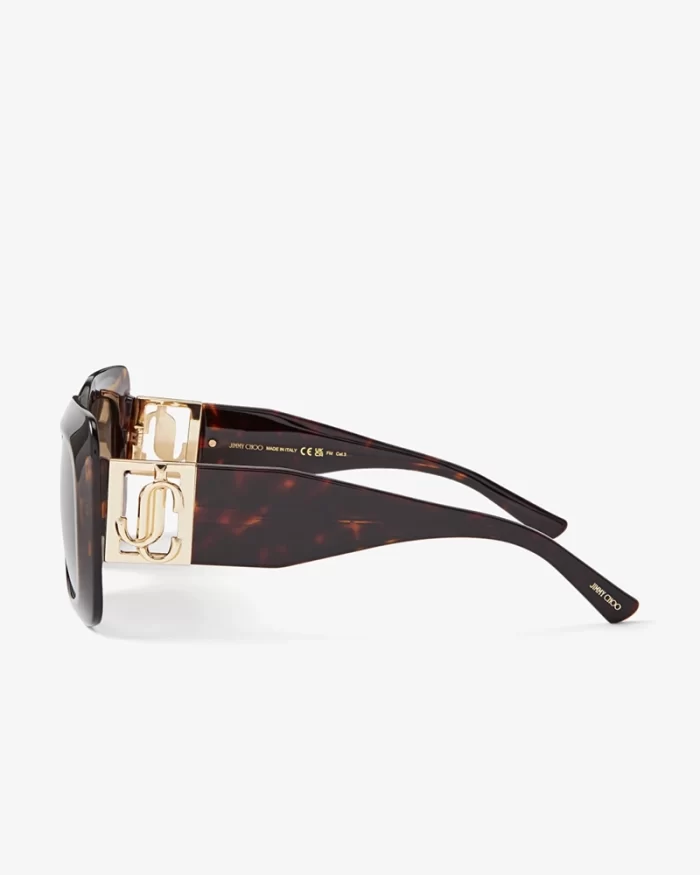 Jimmy Choo Gayas Brown Havana Square Frame Sunglasses - Image 3