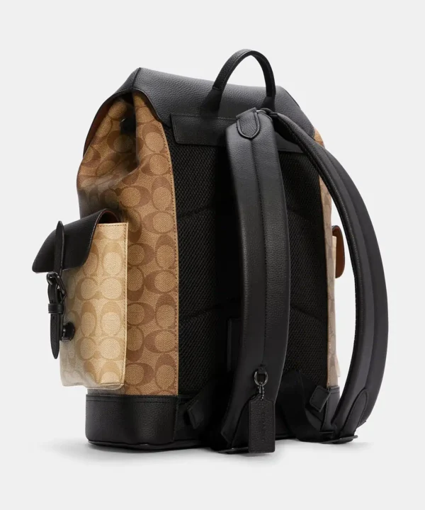 Alternative view of Coach Hudson Backpack In Blocked Signature Canvas