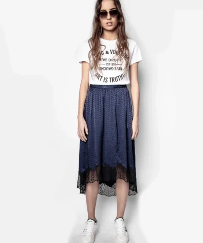 Zadig & Voltaire Women's Blue Joslin Silk Skirt