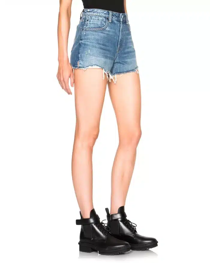 Alexander Wang Bite Short In Light Indigo Aged Denim - Image 6