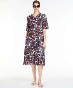 'S Max Mara Embroidered Belt-Adorned Cotton Dress