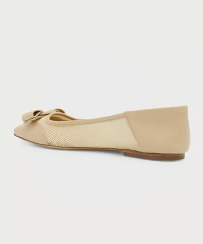Alternative view of Salvatore Ferragamo Anz Knit Bow Ballerina Flats In Stone