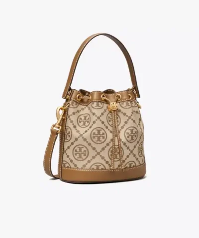 Alternative view of Tory Burch T Monogram Jacquard Bucket Bag, Hazelnut