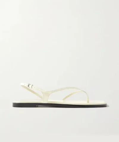 The Row Constance Leather Flat Slingback Sandals