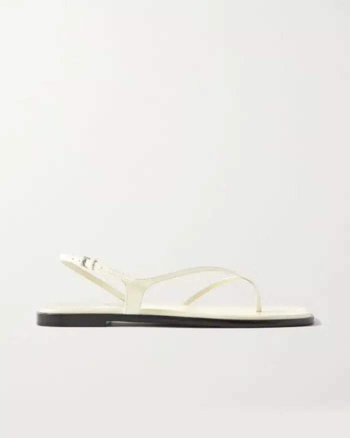 The Row Constance Leather Flat Slingback Sandals