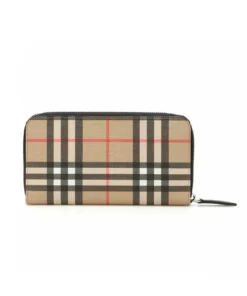 Burberry Vintage Check and Leather Ziparound Wallet