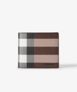 Burberry Check and Leather Bifold Wallet