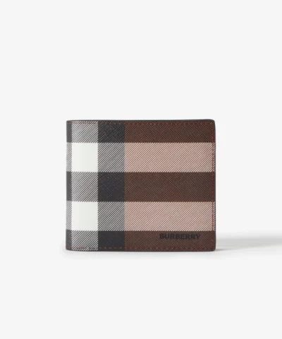 Burberry Check and Leather Bifold Wallet