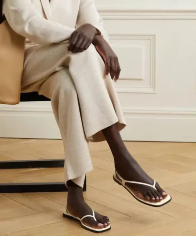 Alternative view of The Row Constance Leather Flat Slingback Sandals