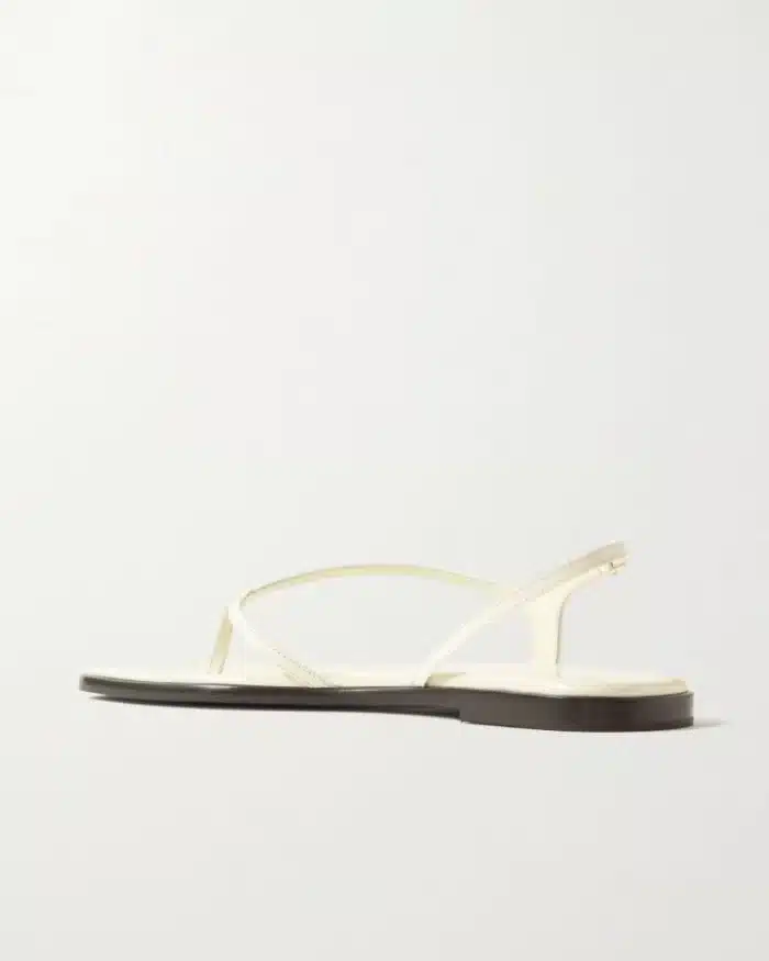 The Row Constance Leather Flat Slingback Sandals - Image 3