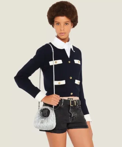 Alternative view of Miu Miu Wander Matelassé Nappa Leather Hobo Mini-Bag, Silver