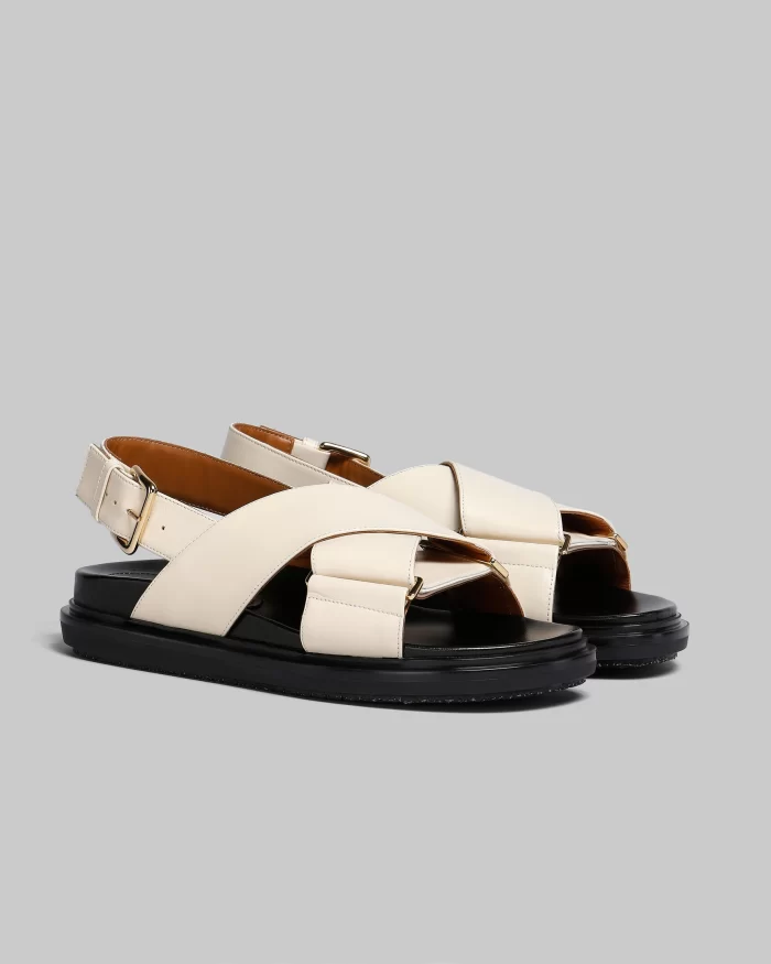 Marni White Leather Fussbett - Image 4