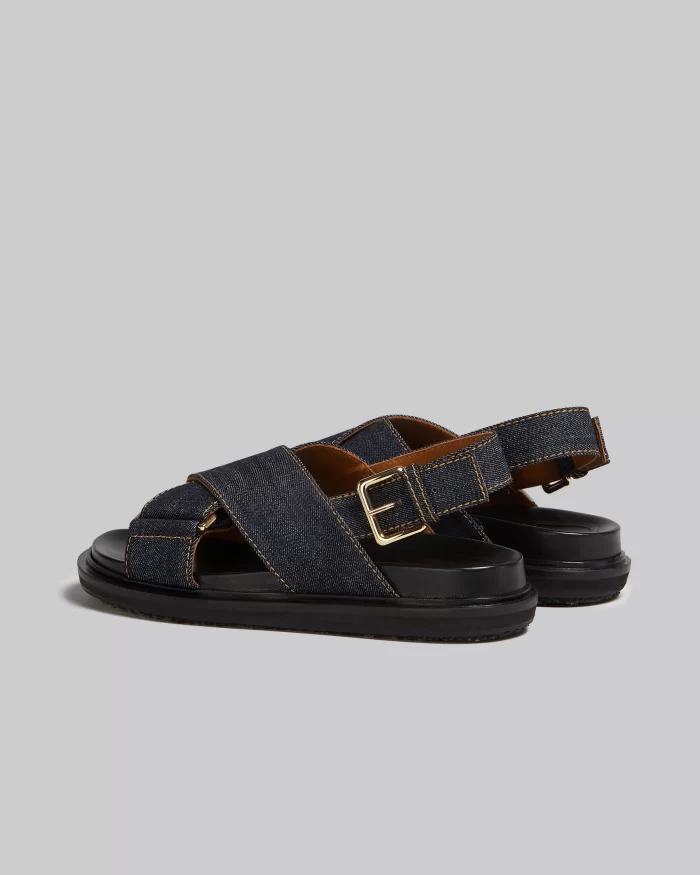 Marni Blue Denim Criss Sandals - Image 2