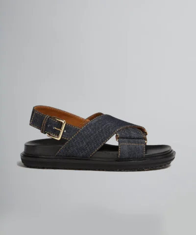 Marni Blue Denim Criss Sandals