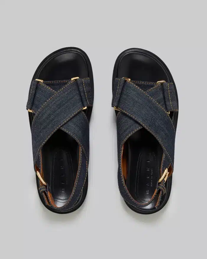 Marni Blue Denim Criss Sandals - Image 5