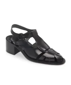 Alternative view of Hereu Pesca Block Heel Fisherman Sandal In Black