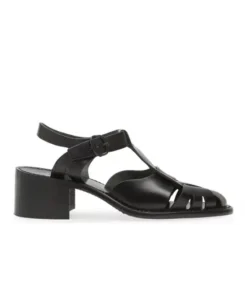 Hereu Pesca Block Heel Fisherman Sandal In Black