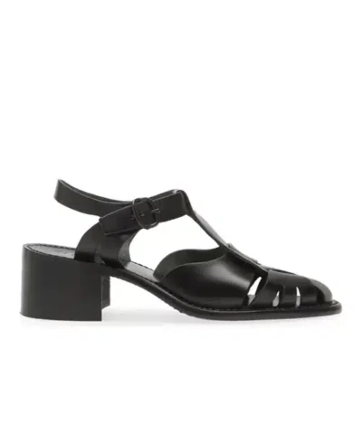 Hereu Pesca Block Heel Fisherman Sandal In Black