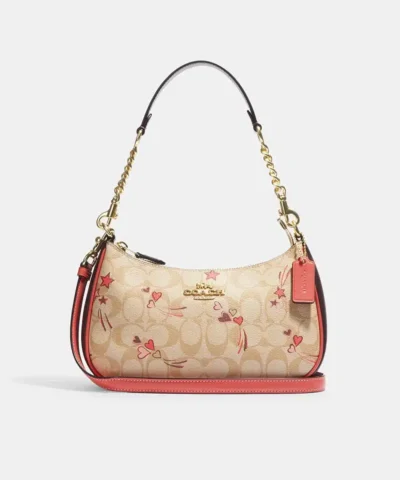 Coach Teri Shoulder Bag In Signature Canvas With Heart And Star Print