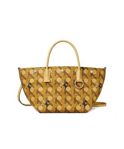 Tory Burch Basketweave Small Canvas Tote Bag