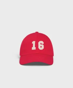 Celine No.16 Baseball Cap / Cotton Rouge