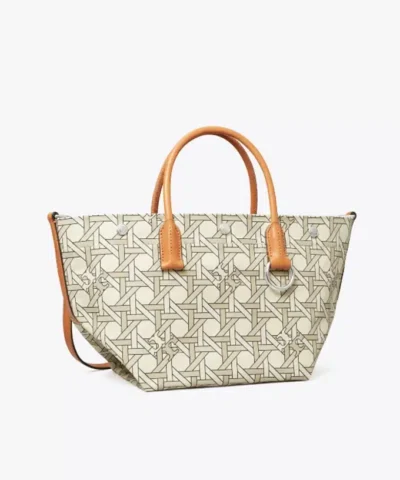 Alternative view of Tory Burch Small Canvas Basketweave Tote Bag